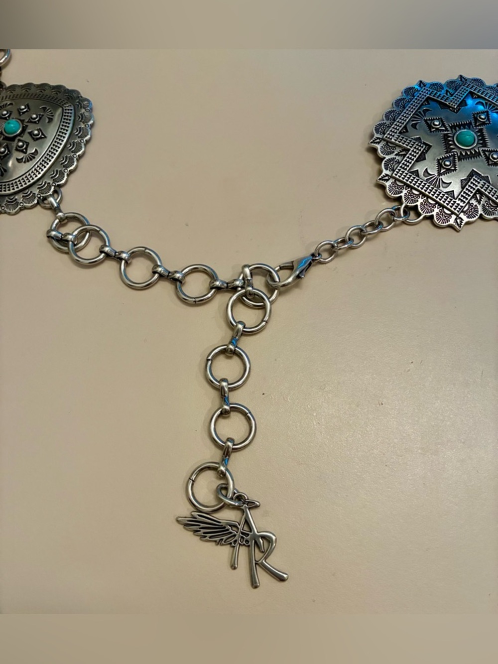 Angel Ranch Women’s Silver Heart, Square Concho Belt - Picture 2 of 6